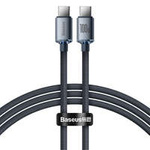Baseus Crystal Shine Series kabel USB kabel pro rychlé nabíjení a přenos dat USB Typ C - USB Typ C 100W 1,2 m černý (CAJY000601)
