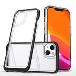 Obal Průhledný kryt 3v1 Obal iPhone 14 Silikonový s rámečkem černý Case