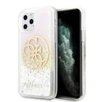 Pouzdro GUESS Apple iPhone 11 Pro Gradient Liquid Glitter Circle Logo Case GUHCN58LGIRGP Gold Hardcase