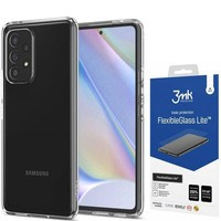 Pouzdro Spigen Liquid Crystal Samsung Galaxy A53 5G Crystal Clear + Sklo 3mk Flexible Glass Lite