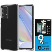 Pouzdro Spigen Liquid Crystal Samsung Galaxy A53 5G Crystal Clear + Sklo