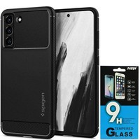 Pouzdro SPIGEN Galaxy S21 Fe Rugged Armor MATTE Black + Sklo