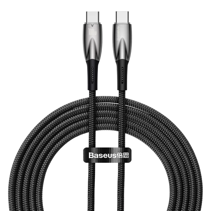 [RETURNED ITEM] Baseus Glimmer Series Rychlé nabíjecí kabel USB-C 480 Mb/s PD 100 W 2 m černý