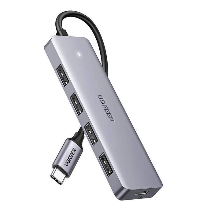 4v1 adaptér UGREEN Hub USB-C na 4x USB 3.0 USB-C - šedý