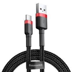 Baseus Cafule Cable odolný nylonový kabel USB / USB-C QC3.0 3A 0,5M černo-červený (CATKLF-A91)