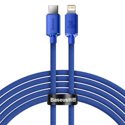 Baseus Crystal Shine Series USB kabel pro rychlé nabíjení a přenos dat USB typu C - Lightning 20W 2m modrý (CAJY000303)