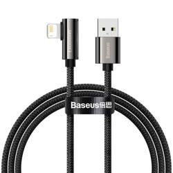 Baseus Legendární úhlový nylonový kabel USB - Lightning pro hráče 2,4A 1m černý (CALCS-01)