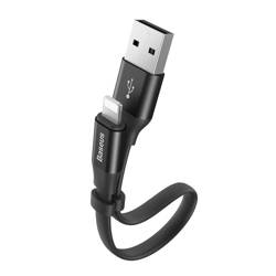 Baseus Nimble plochý kabel USB / Lightning kabel s držákem 2A 0,23M černý (CALMBJ-B01)