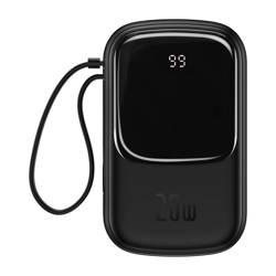 Baseus Q pow Digital Display 3A Power Bank 10000mAh (With Type-C Cable) Black