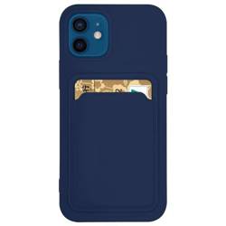 Card Case silikonový pouzdro peněženka se slotem na karty a doklady pro Samsung Galaxy S21+ 5G (S21 Plus 5G) navy blue