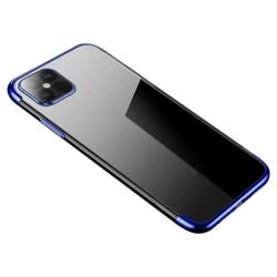 Čirá barva case gelový kryt pouzdro s kovovým okrajem iPhone 13 mini modrá