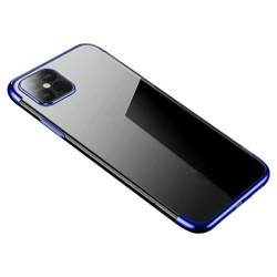 Čirý barevný case gelový kryt pouzdro s kovovým okrajem Samsung Galaxy A22 4G modrý