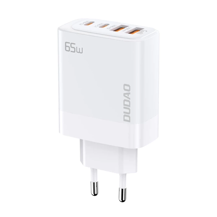 Dudao A65EU GaN síťová nabíječka 2xUSB-A / 2xUSB-C PD 65W - bílá