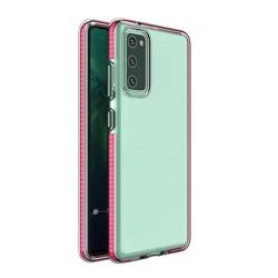 Jarní Case gelový kryt pouzdro s barevným rámečkem pro Samsung Galaxy A72 4G tmavě růžový