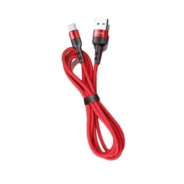 Kabel Opletený USAMS Lightning 2A Rychlé nabíjení 1m Červený