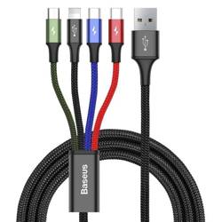 Kabel USB BASEUS Fast 4v1 2xUSB-C Lightning Micro 3,5A 1,2 m černý