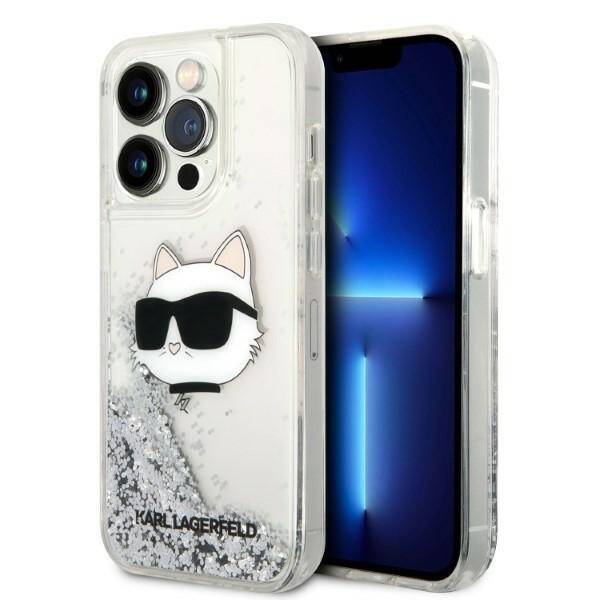 Karl Lagerfeld KLHCP14LLNCHCS iPhone 14 Pro 6,1" stříbrný/stříbrný hardcase Glitter Choupette Head