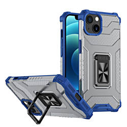 Křišťálový kroužek Case obrněný hybrid pouzdro kryt + magnetic držák iPhone 12 modrý