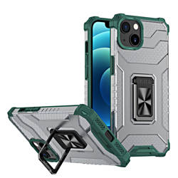 Křišťálový kroužek Case pancéřový hybrid pouzdro kryt + magnetic držák iPhone 12 zelený