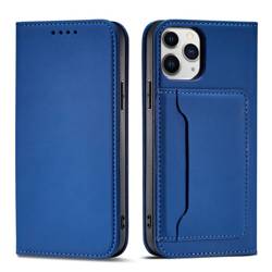 Magnet Card Case pro iPhone 12 Pro krycí stojánek na peněženku modrý