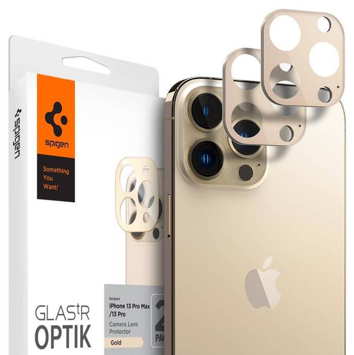 OCHRANA FOTOAPARÁTU SPIGEN OPTIK.TR 2 BALENÍ iPhone 13 PRO / 13 PRO MAX ZLATÝ KRYT