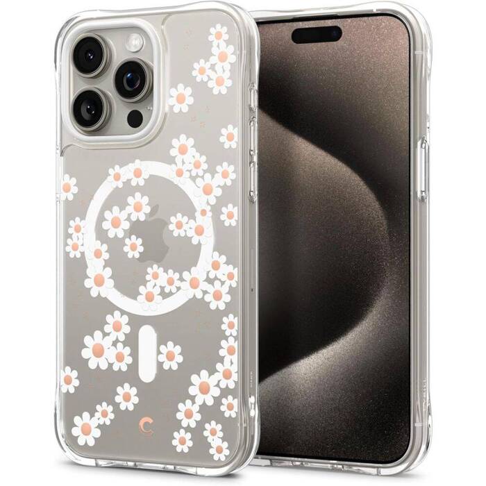 Obal Spigen Cyrill Cecile Mag MagSafe iPhone 15 Pro White Daisy Case