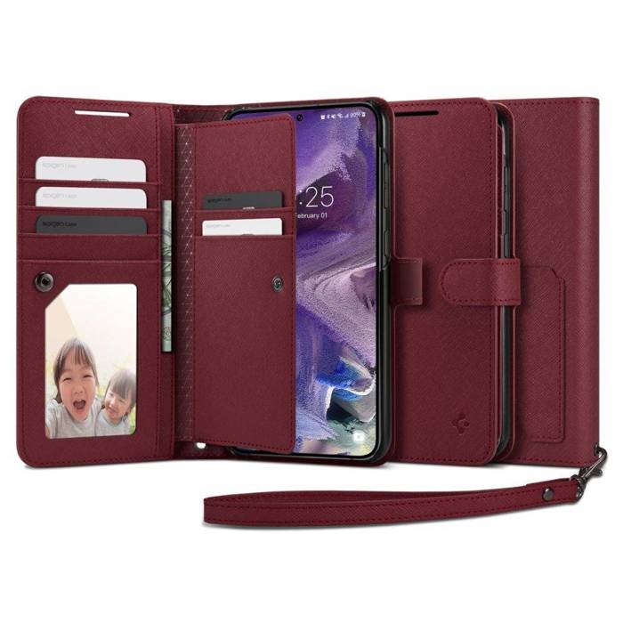 Obal Spigen Peněženka "s" Plus Galaxy S23 Burgundy Case