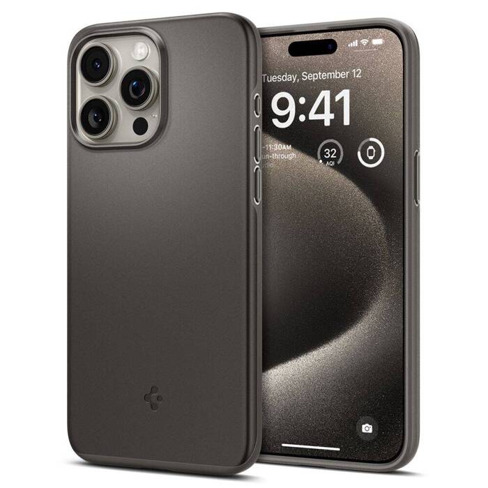 Obal Spigen Thin Fit iPhone 15 Pro Max Gunmetal Case
