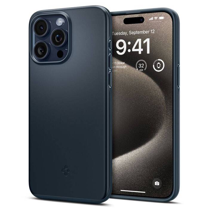 Obal Spigen Thin Fit iPhone 15 Pro Max Metal Slate Case