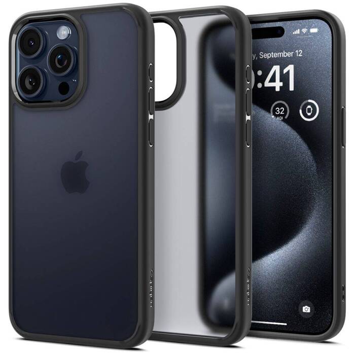 Obal Spigen Ultra Hybrid iPhone 15 Pro Frost Black Case