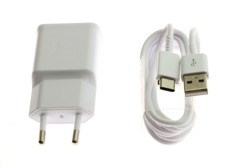 Originální rychlé nabíjení SAMSUNG EP-TA200 + Kabel USB-C 1,5M Galaxy S8 S9 S10 Note 8 9 White