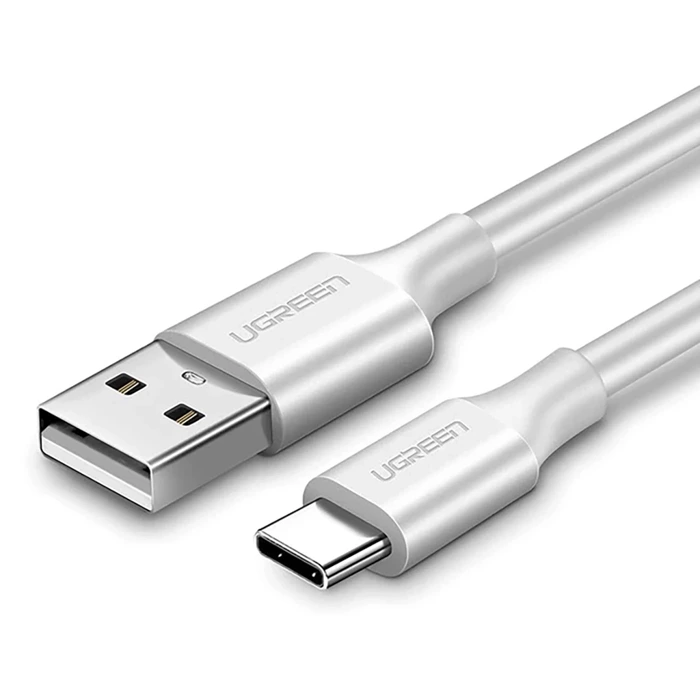 Poniklovaný kabel USB-C QC3.0 UGREEN 2 m (bílý)