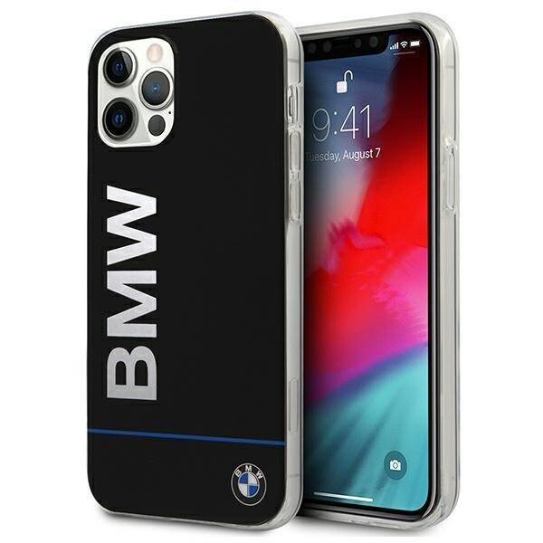 Pouzdro BMW Apple iPhone 12 12 Pro Signature Tištěné logo BMHCP12MPCUBBK Černé pevné pouzdro