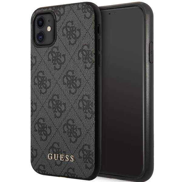 Pouzdro GUESS Apple iPhone 11 4G Collection Grey Hardcase