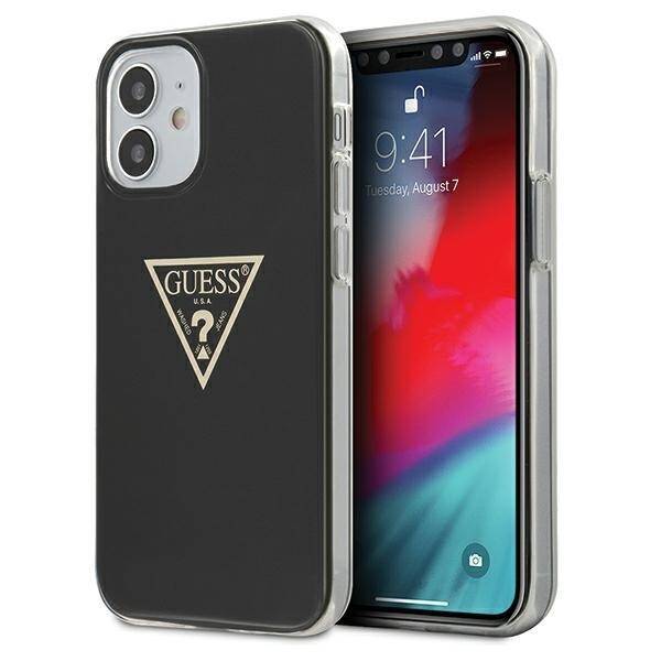 Pouzdro GUESS Apple iPhone 12 Mini Metallic Collection GUHCP12SPCUMPTBK Black Hardcase