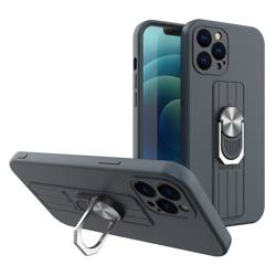 Pouzdro Prsten Case silikonový pouzdro s držákem prstem a stojanem pro Samsung Galaxy A33 5G modrý Case