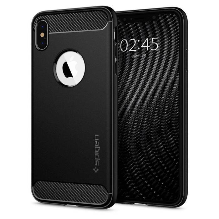 Pouzdro SPIGEN Rugged Armor Apple Iphone X Xs Matte Black Black Case