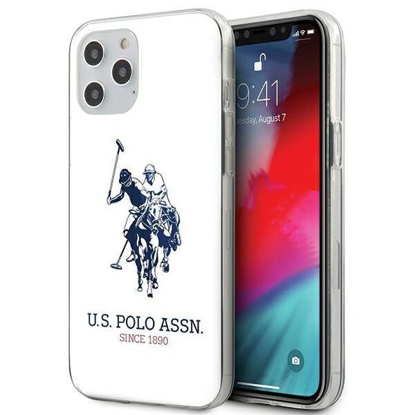 Pouzdro US POLO Apple iPhone 12 12 Pro Shiny Big Logo USHCP12MTPUHRWH Bílé pouzdro