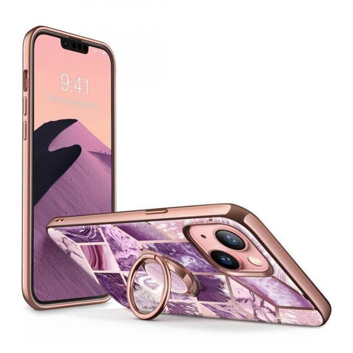 Pouzdro iPhone 13 Supcase Cosmo Snap Marble Purple Case
