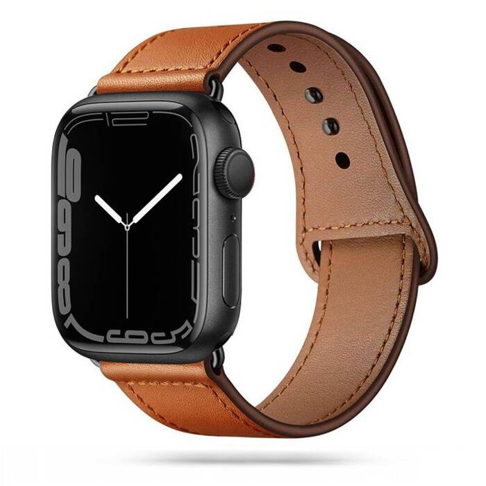 Řemínek TECH-PROTECT Leatherfit Apple Hodinky 1/2/3/4/5/6 (42/44 mm) Hnědá Hnědá