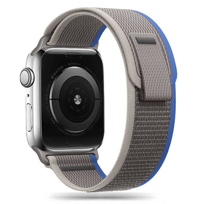 Řemínek TECH-PROTECT NYLON Apple Watch 4 / 5 / 6 / 7 / 8 / SE / ULTRA (42 / 44 / 45 / 49 MM) ŠEDÁ/MODRÁ