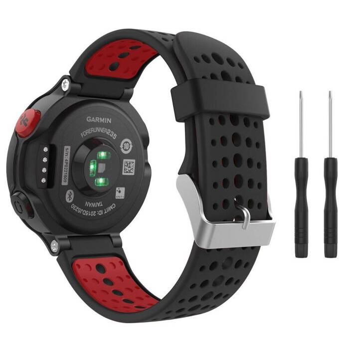 Řemínek TECH-PROTECT Smooth Garmin Forerunner 220/230/235/630/735 Černá/červená Černá