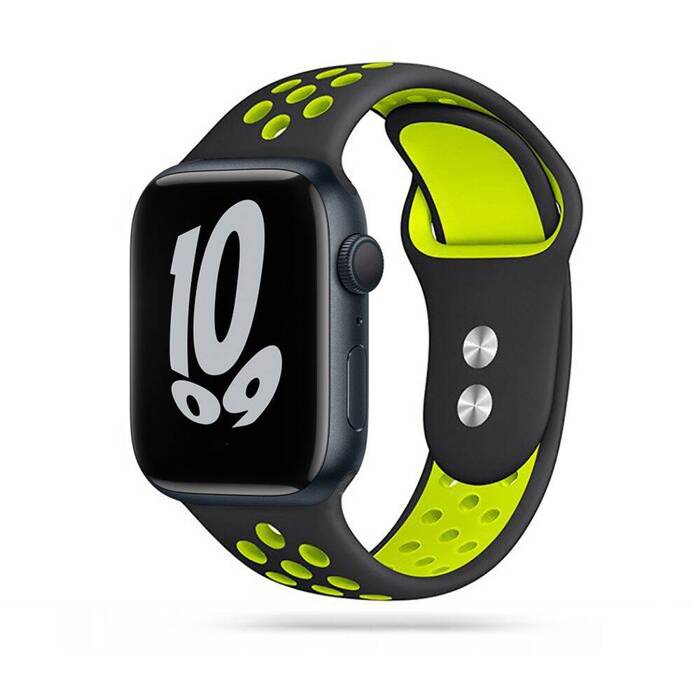 Řemínek TECH-PROTECT Softband Apple Hodinky 1/2/3/4 (42/44 mm) Black/lime Black