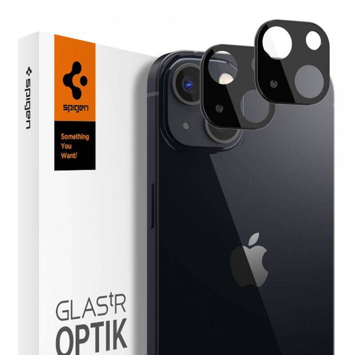 Sklo pro fotoaparát SPIGEN Optik.Tr Camera Protector 2-Pack iPhone 13 Mini / 13 Black