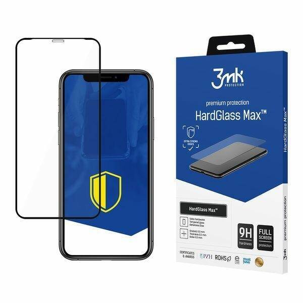 Tvrzené sklo 3MK Hardglass MAX 3D iPhone XR 11 Black