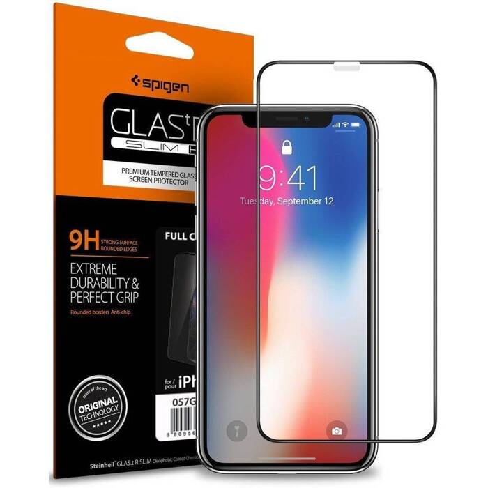 Tvrzené sklo SPIGEN GLAS.TR Slim HD Apple iPhone 11 Pro X XS Full Cover FC