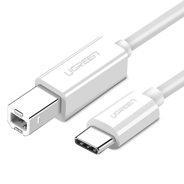 Ugreen US241 USB-C / USB-B 2.0 kabel pro skener Tiskárna 1,5 m – bílý