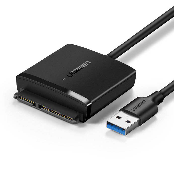 Ugreen adaptér HDD SSD 2,5 &#39;&#39; / 3,5 &#39;&#39; Adaptér SATA III 3.0 - USB 3.2 Gen 1 (SuperSpeed USB 5 Gbps) černý (60561 CM257)