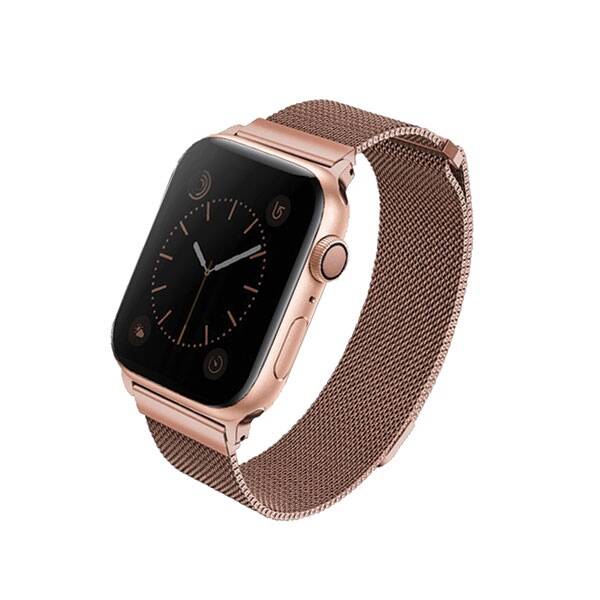 Uniq Dante Apple Watch Series 4/5/6/7 / SE 40 / 41mm řemínek. Nerezová ocel růžové zlato / růžové zlato