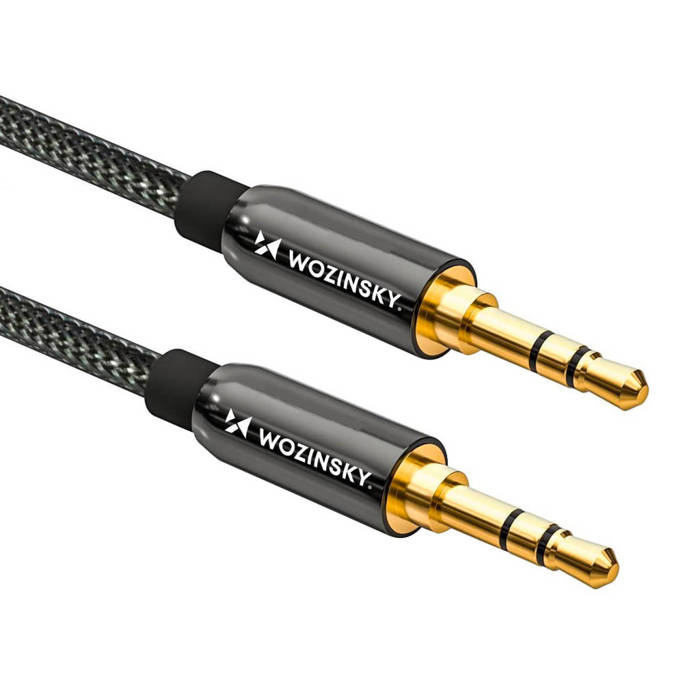 Wozinsky univerzální kabel mini jack 2x kabel AUX 1,5 m černý